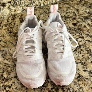 Adidas Women's White and Pink Sneakers